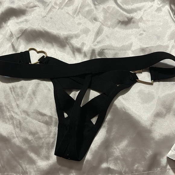 black panties with iron inserts with hearts - Picture 3 of 3